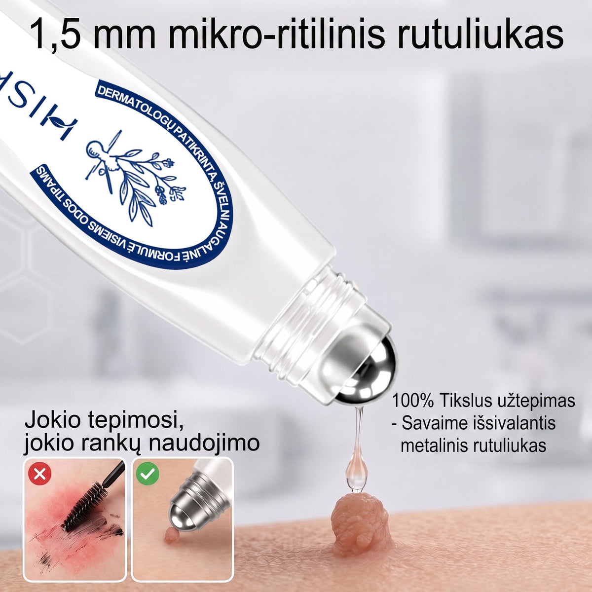 🪶🌟Oficiali parduotuvė | ✅️👩‍⚕️ 𝐇𝐈𝐒𝐊𝐈𝐍® 7 dienų odos išaugų ir dėmių šalinimo priemonė (𝐫𝐨𝐥𝐥-𝐨𝐧 𝐚𝐩𝐥𝐢𝐤𝐚𝐭𝐨𝐫𝐢𝐮𝐬: 𝐛𝐞 𝐬𝐤𝐚𝐮𝐬𝐦𝐨 𝐢𝐫 𝐫𝐚𝐧𝐝ų) 🌳