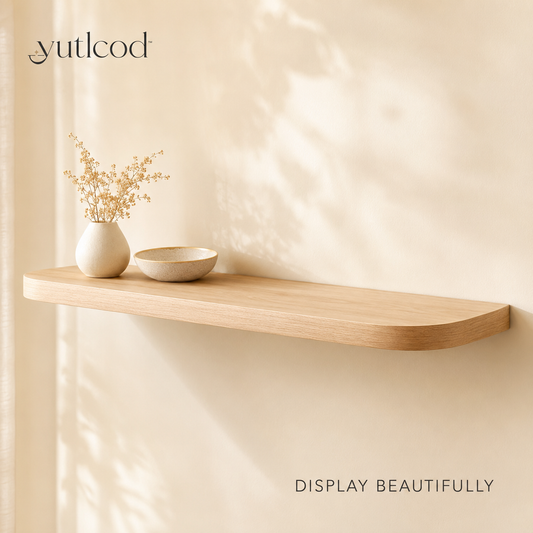 yutlcod minimalist pale wood floating wall shelf