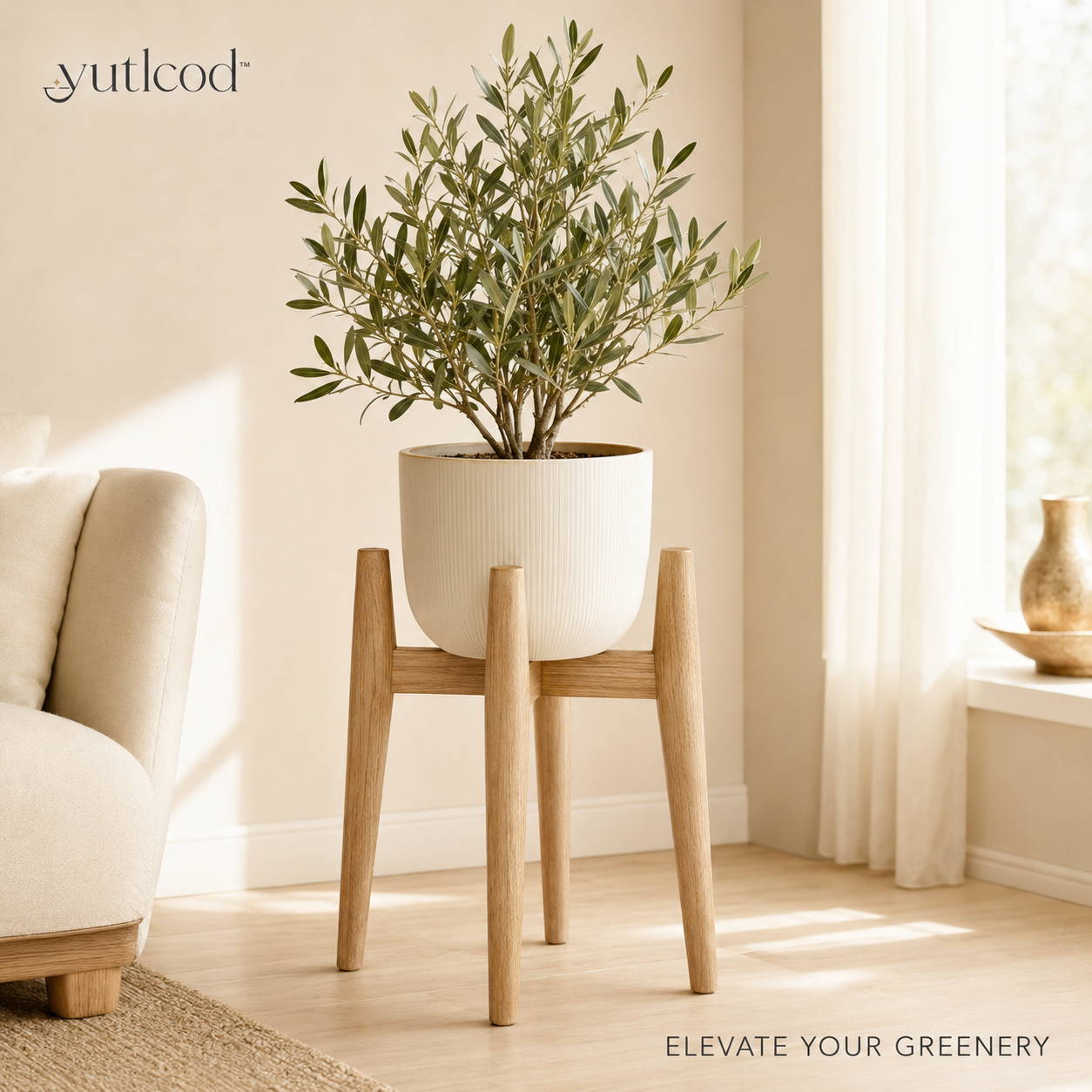 yutlcod minimalist light wood indoor plant stand